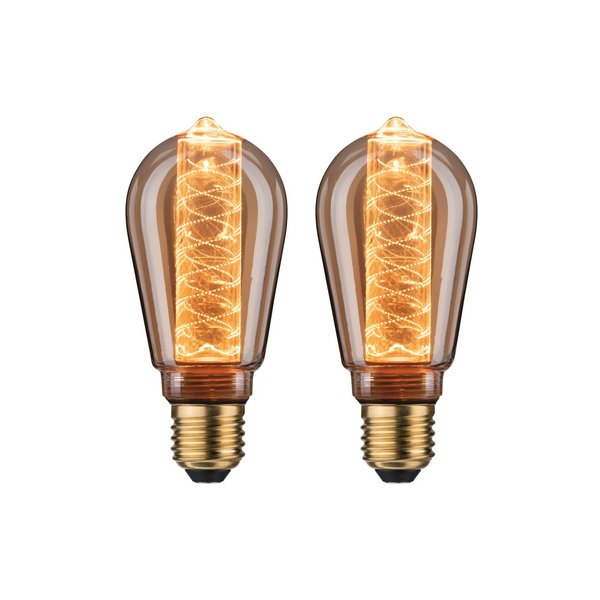 Paulmann Leuchtmittel Bundle 2x LED ST64 Innenkorb Spirale gold E27 1800K 200lm #5068