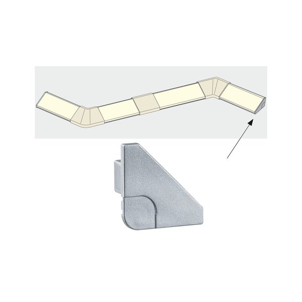 Paulmann LED Strip Profil Delta Verbinder End Cap 2er Pack Alu matt #70266
