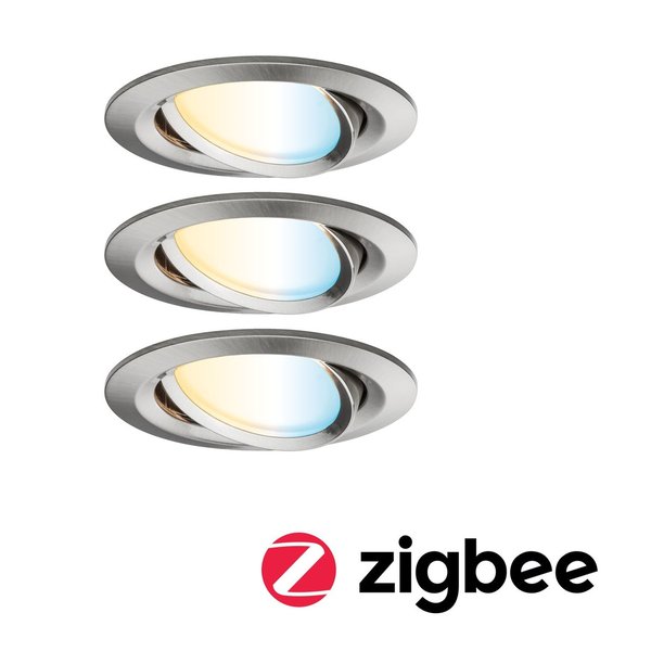 Paulmann Bundle Smart Home Zigbee LED EBL-Set Nova Plus 3er-Set 6W Tunable White Eisen geb. #5144