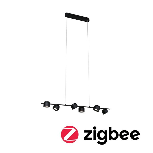 Paulmann LED Pendelleuchte Smart Home Zigbee Puric Pane    6x6W Schwarz #79784