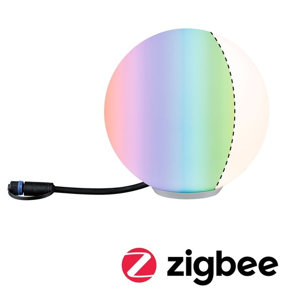 Paulmann Plug & Shine LED Lichtobjekt Smart Home Zigbee Globe   IP65 RGBW+ 2,8W   Weiß #94269