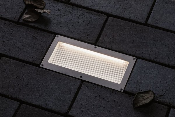 Paulmann LED BodenEBL Brick Bewegungsmelder IP67 200x100mm 1,6W Alu#Grau Metall#Edelstahl #94337