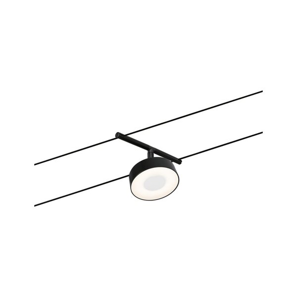 Paulmann CorDuo LED Seilsystem Circle Einzelspot  180lm 5W 3000K  12V Schwarz matt#Chrom #94480